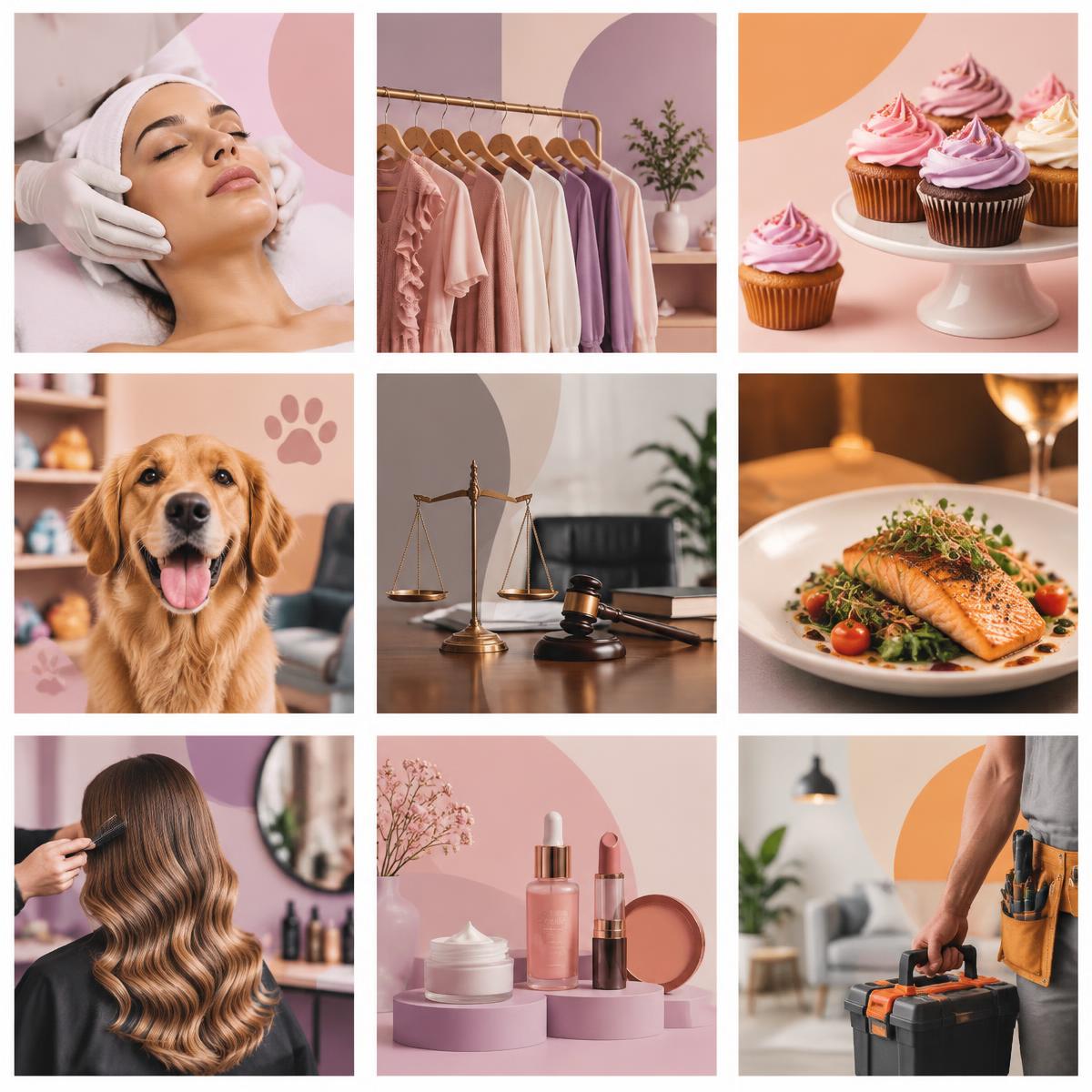 Grade de artes para Instagram com cores e tipografia padronizadas